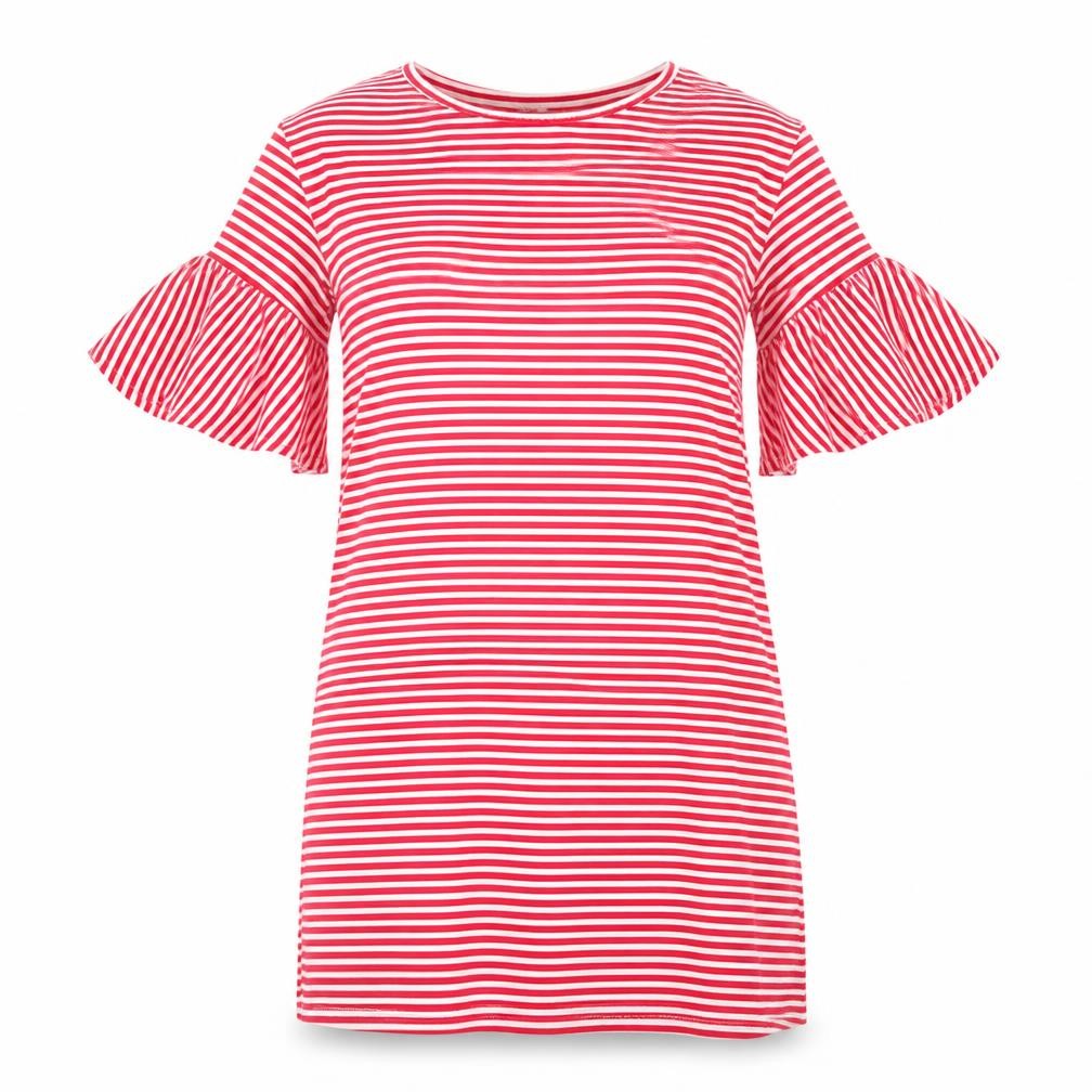 Missguided Womens Red Striped  A-Line  Size 8