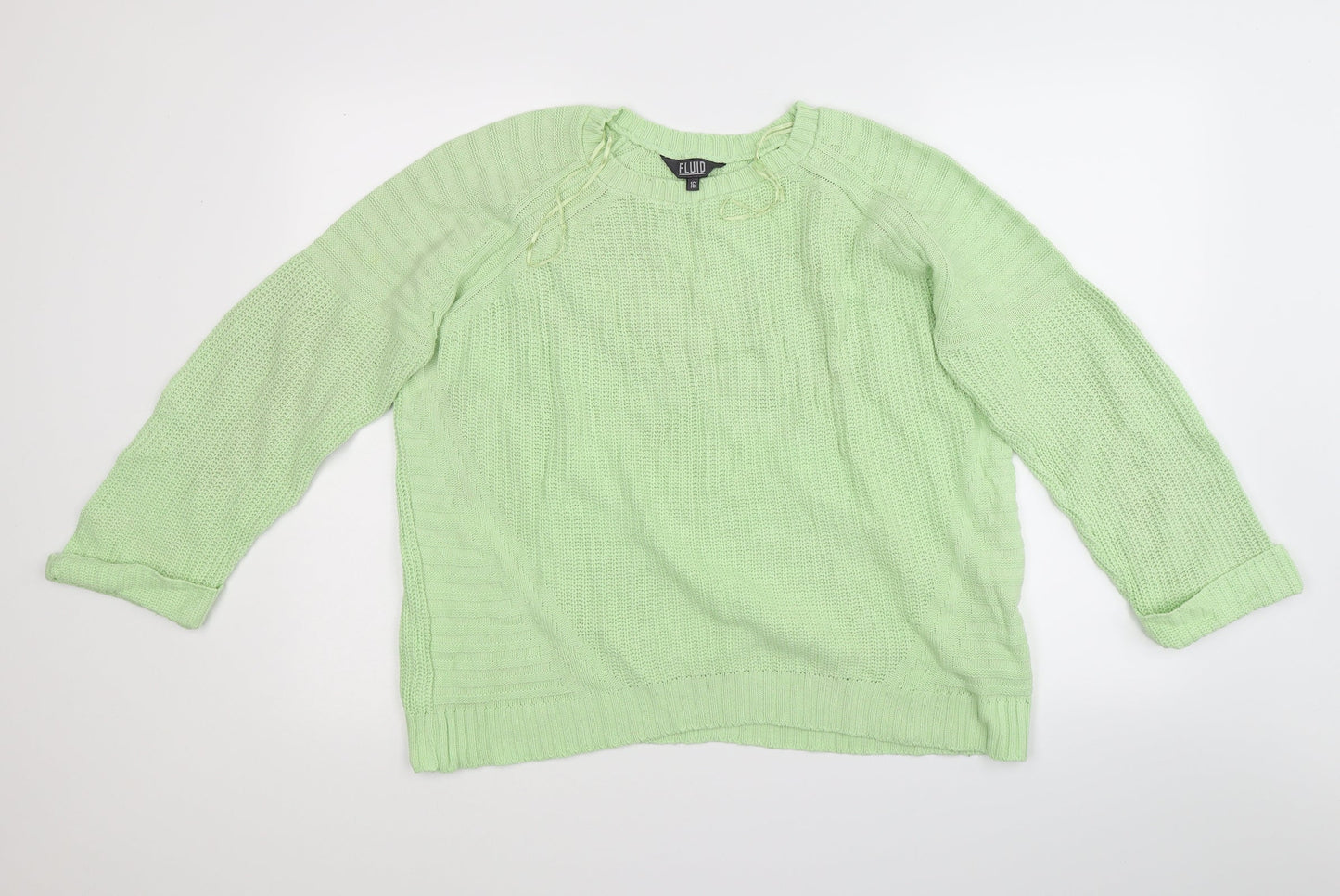 Fluid Womens Green   Pullover Jumper Size 16