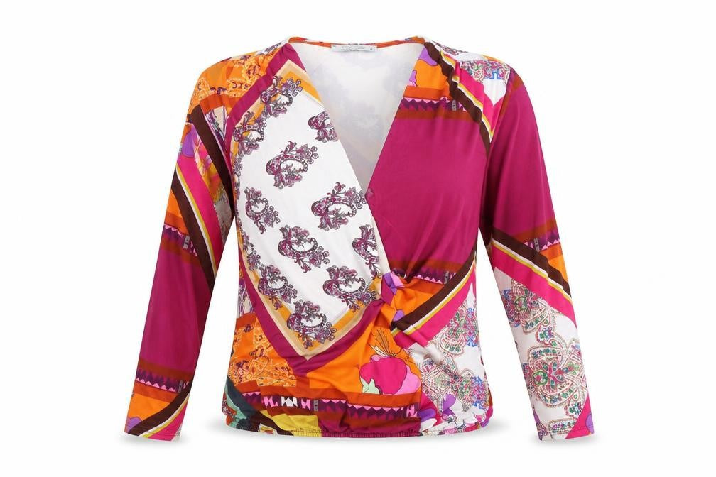 rosarose Womens Purple Floral  Basic Blouse Size M