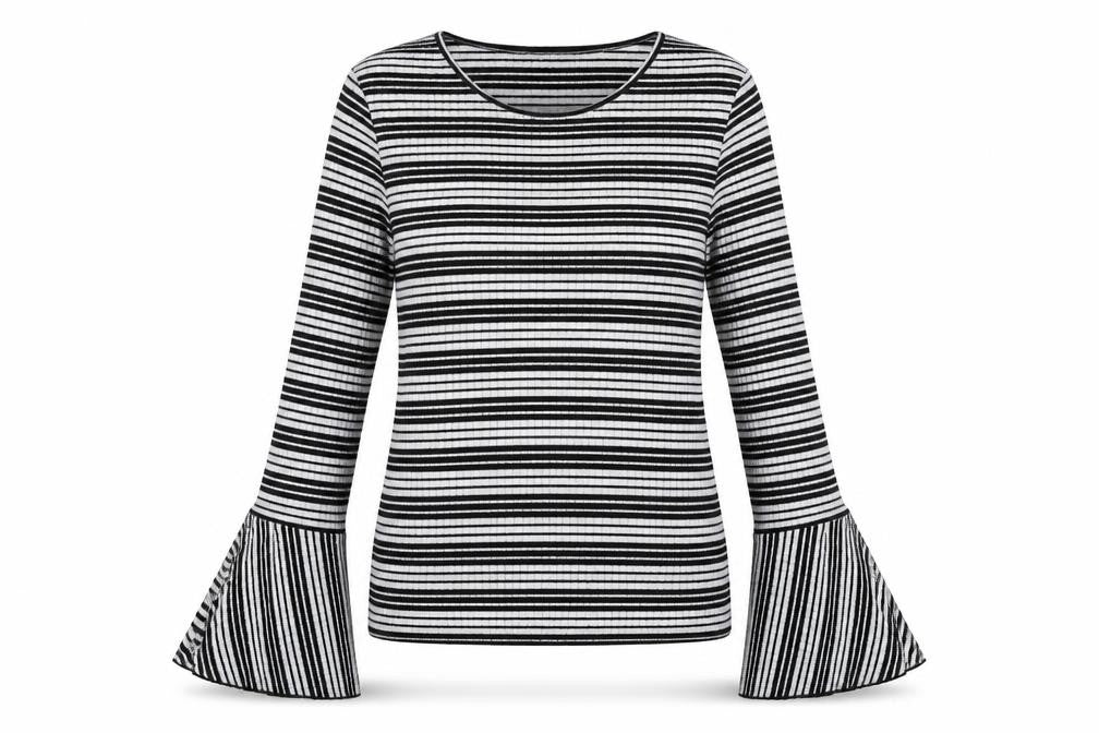 Zara Trafaluc Womens Black Striped  Pullover Jumper Size S