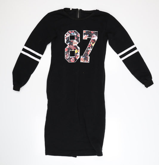 Preworn Womens Black   Jumper Dress  Size S