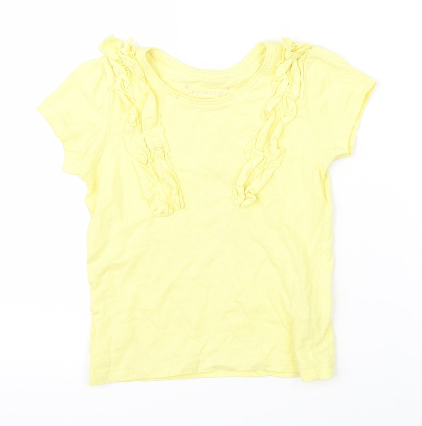 Primark Girls Yellow   Basic T-Shirt Size 3-4 Years
