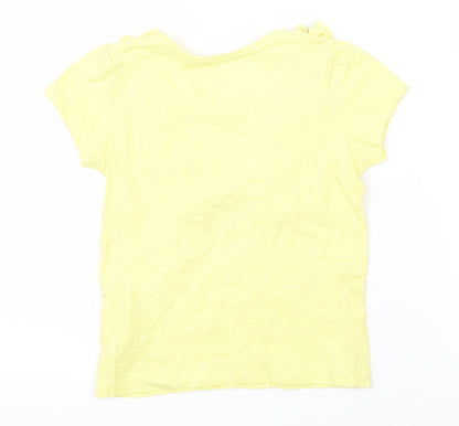 Preloved Primark Girls Yellow   Basic T-Shirt Size 3-4 Years - Back