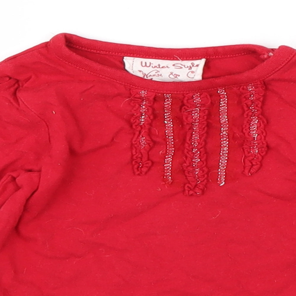Young Dimension Girls Red   Pullover Casual Size 18-24 Months