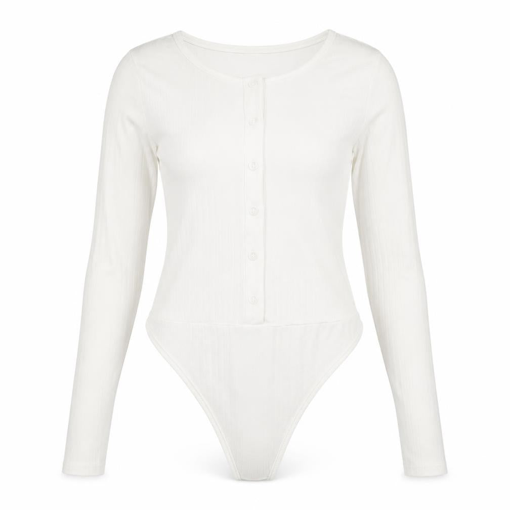 Misspap Womens White   Bodysuit One-Piece Size 8