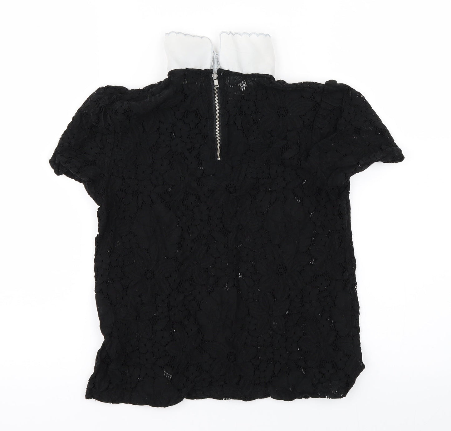 New Look Womens Black Floral  Basic Blouse Size 8