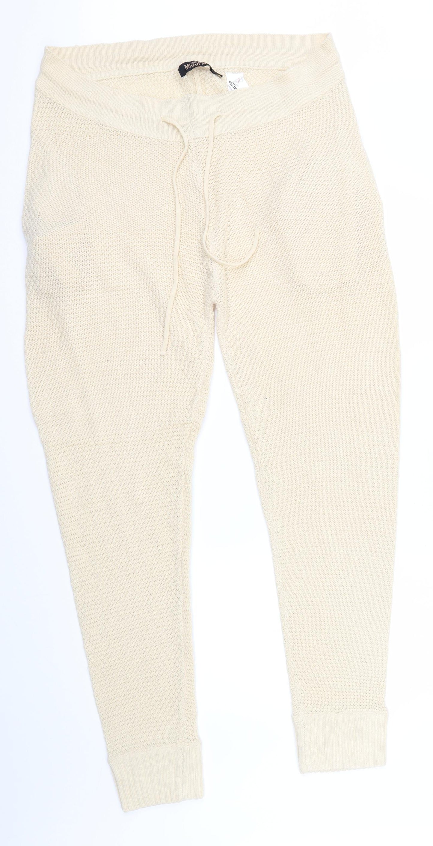 Misspap Womens Beige   Sweatpants Trousers Size 16 L29 in