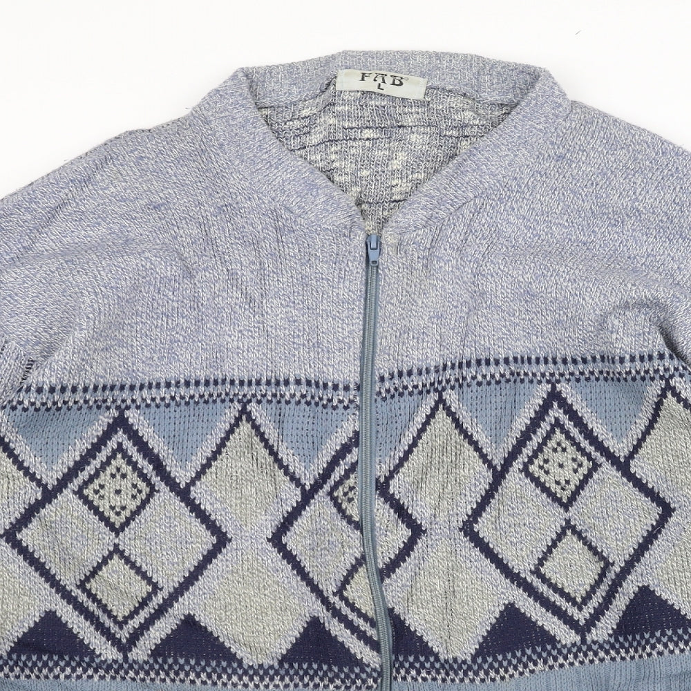 FAB Womens Blue   Full Zip Jumper Size L