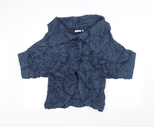 New Look Womens Blue  Knit Jacket Coatigan Size 12