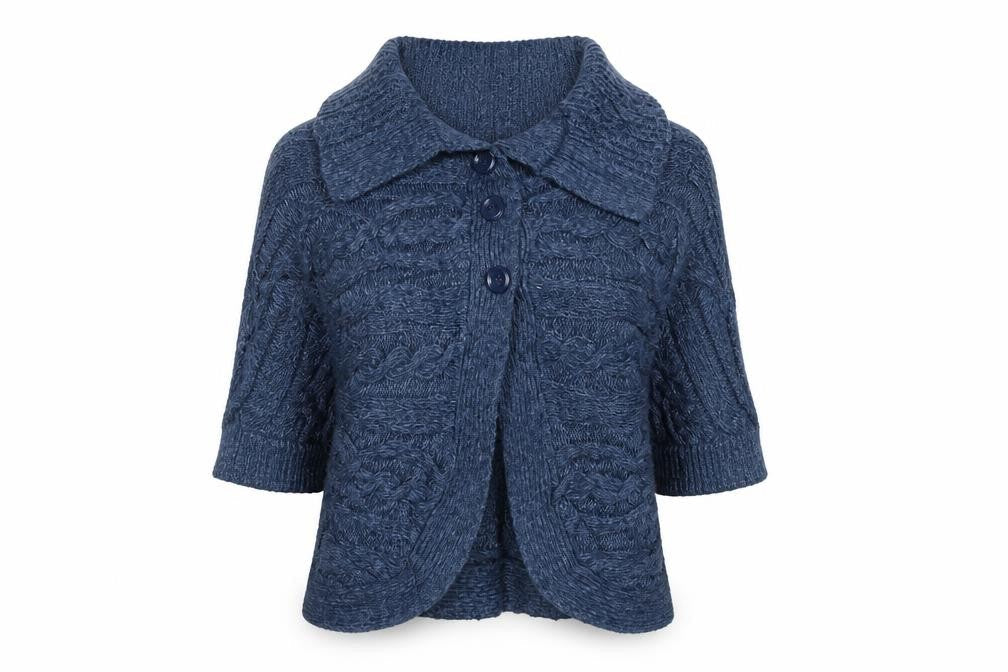New Look Womens Blue  Knit Jacket Coatigan Size 12