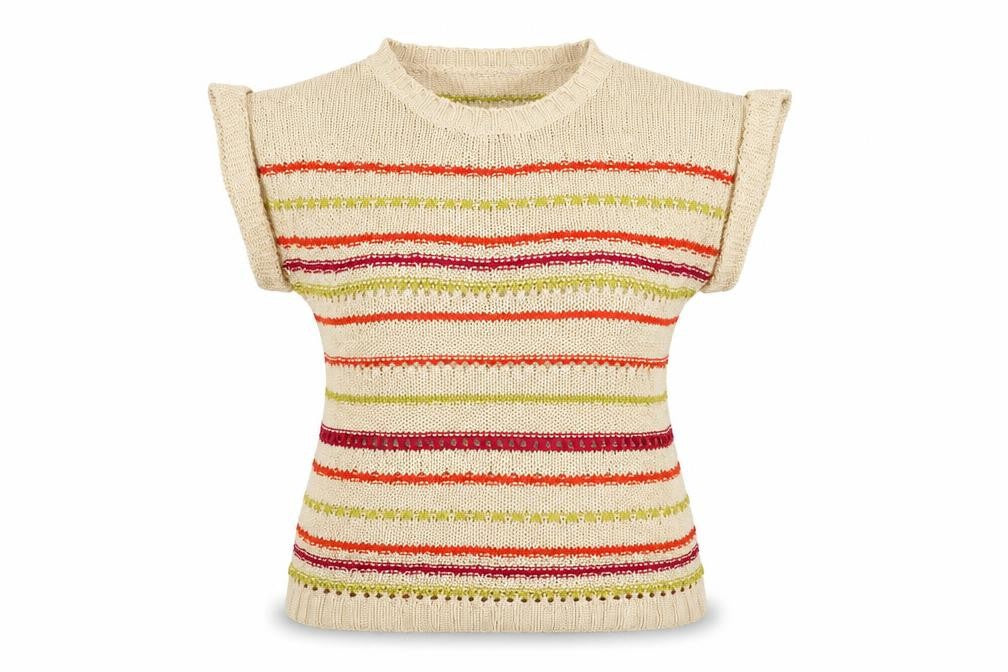 Marks & Spencer Womens White Striped Knit Pullover Jumper Size 10