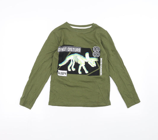 Pep&Co Boys Green   Basic T-Shirt Size 8-9 Years  - Dinosaur
