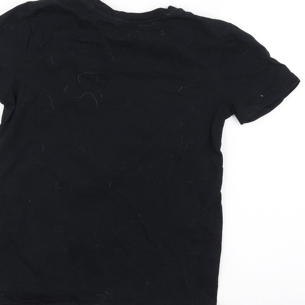 George Boys Black   Basic T-Shirt Size 7-8 Years