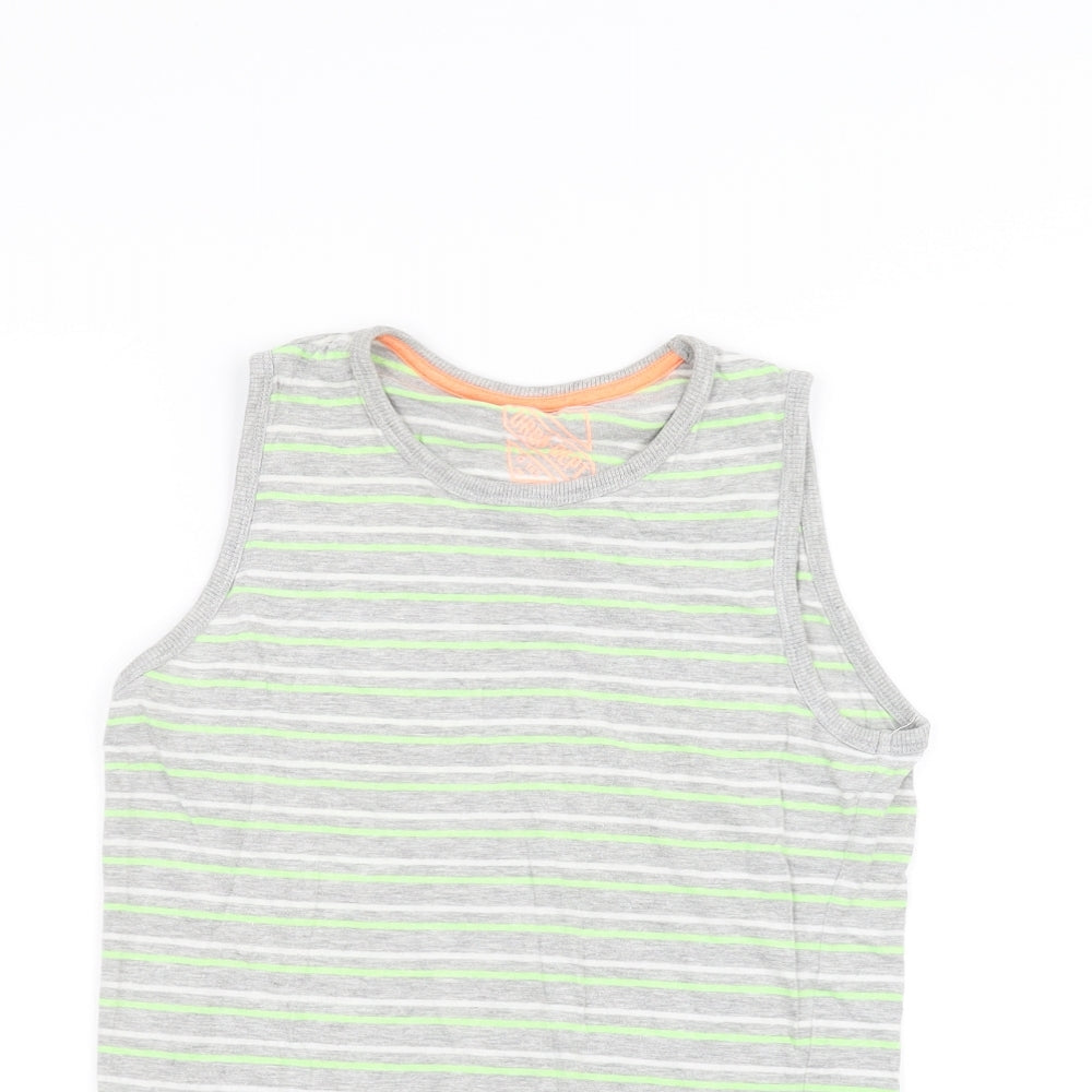 Urban Debt Boys Grey Striped  Basic Tank Size 12 Years