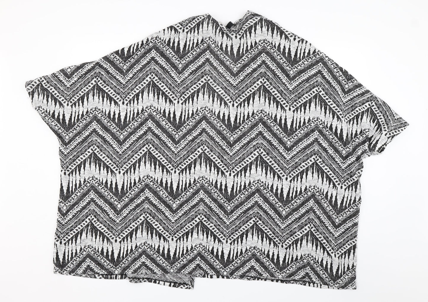 Divided Womens Black Geometric  Wrap Jumper Size M