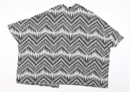 Preloved Divided Womens Black Geometric  Wrap Jumper Size M - Back
