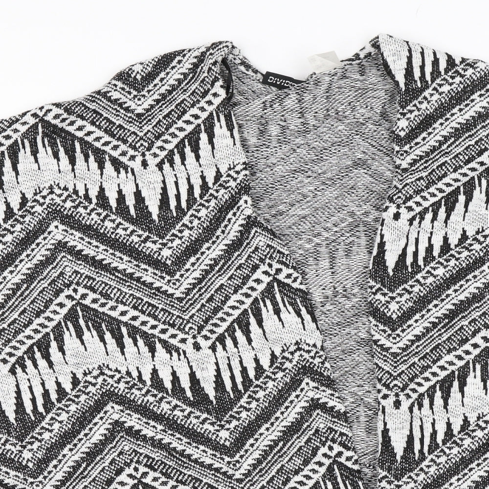 Divided Womens Black Geometric  Wrap Jumper Size M