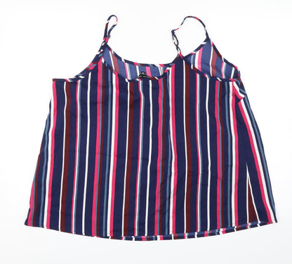 Preloved Capsule Womens Blue Striped  Camisole Blouse Size 18 - Back