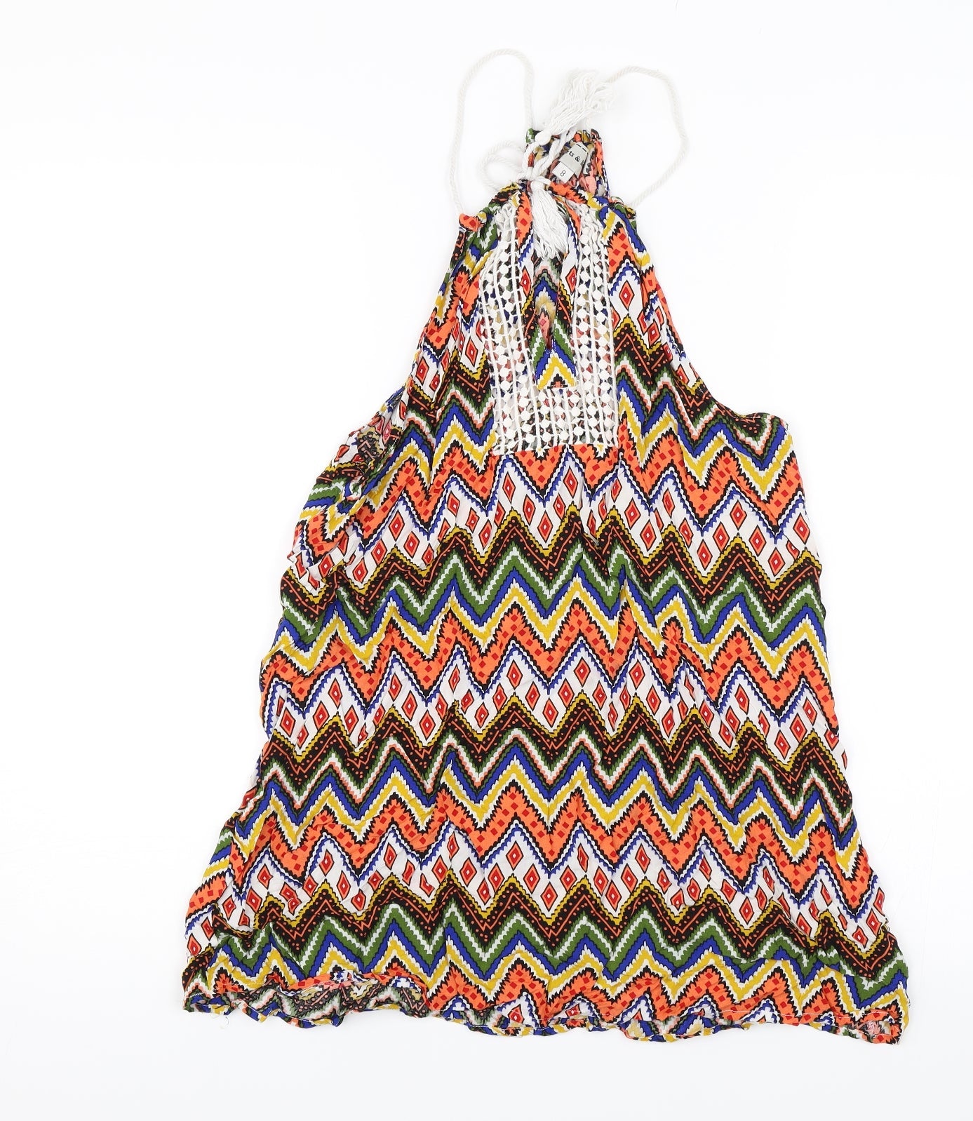 Hearts & Bows Womens Multicoloured Geometric  Basic Blouse Size 8