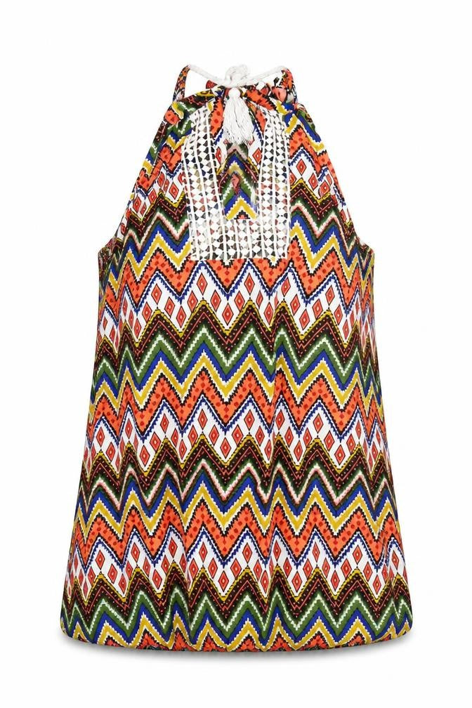 Hearts & Bows Womens Multicoloured Geometric  Basic Blouse Size 8