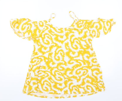 Preloved Rainbow Womens Yellow   Basic Blouse Size M - Front