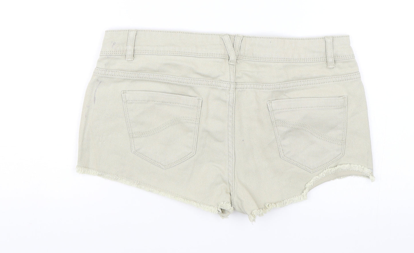 Denim & Co. Womens Beige  Denim Cut-Off Shorts Size 8