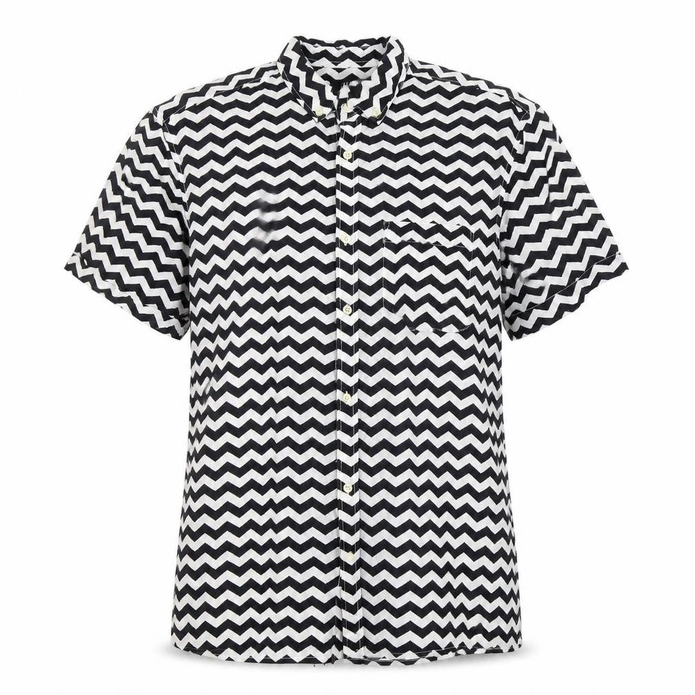 H&M Womens Black Striped  Basic Button-Up Size M
