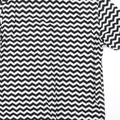 H&M Womens Black Striped  Basic Button-Up Size M