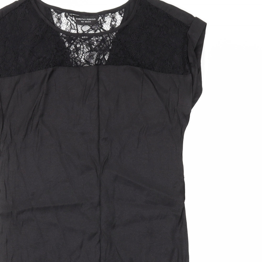 Dorothy Perkins Womens Black   Basic Blouse Size 8