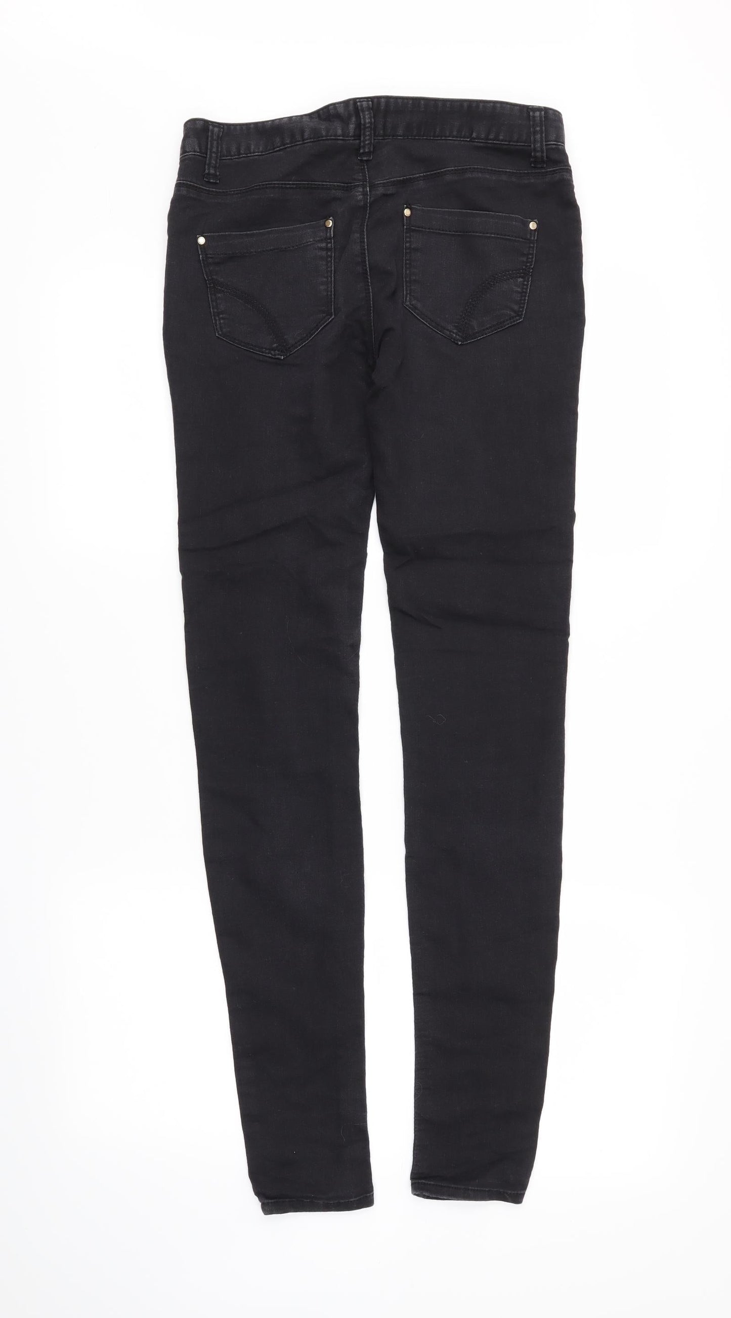 DENIMCO Womens Black  Denim Skinny Jeans Size 6 L29 in