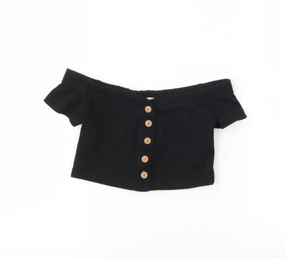 Preloved SheIn Girls Black   Cropped Blouse Size 8 Years - Front