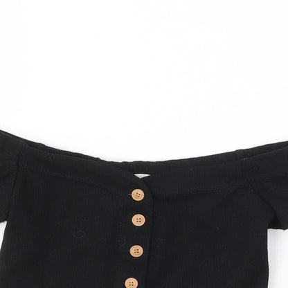 Preloved SheIn Girls Black   Cropped Blouse Size 8 Years - Detail