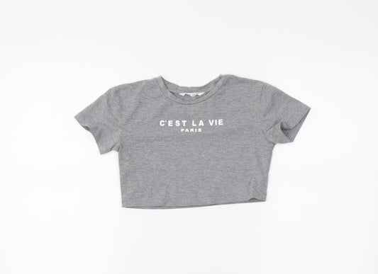 SheIn Girls Grey   Pullover T-Shirt Size 6-7 Years