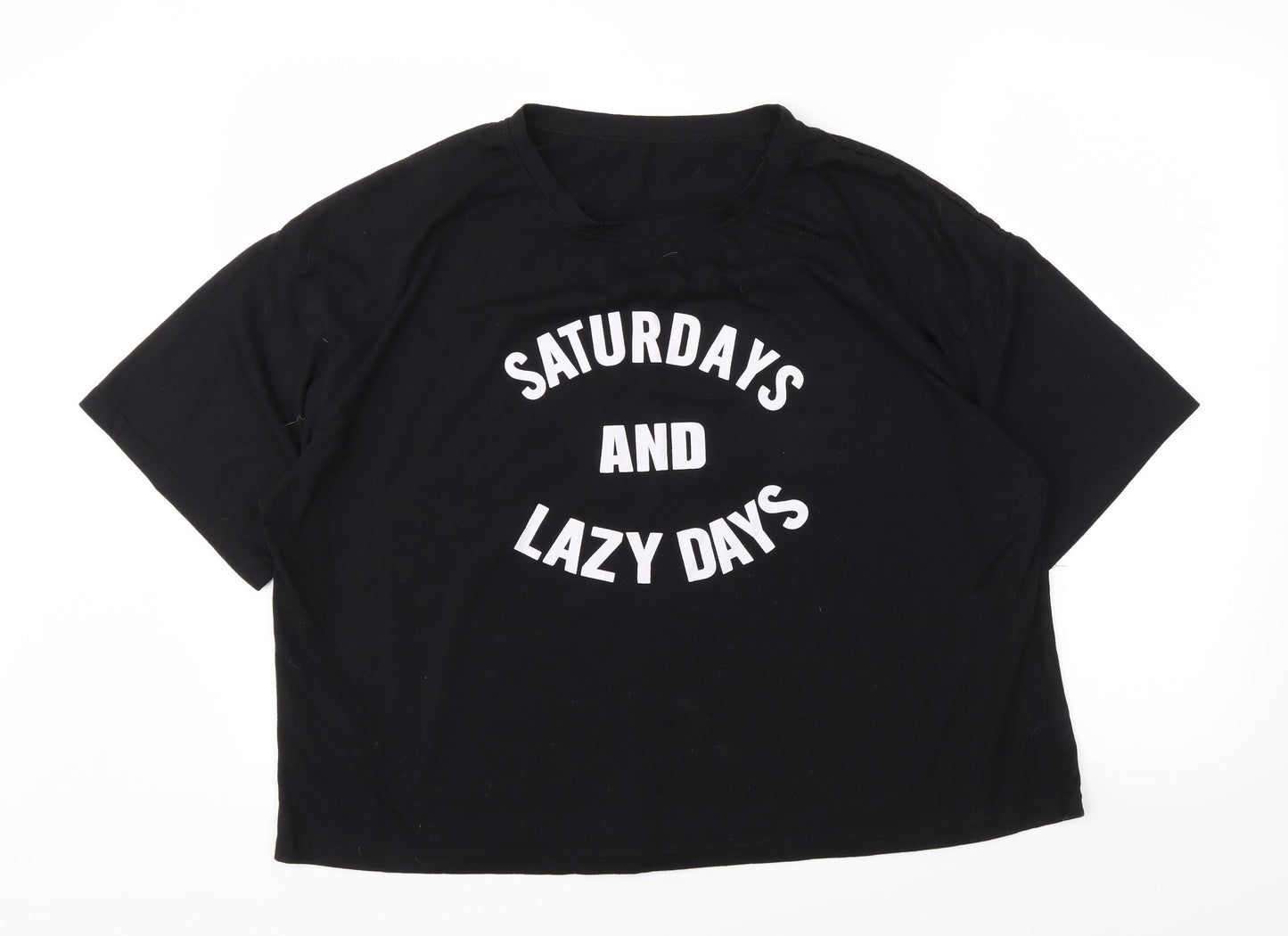 Preworn Womens Black   Cropped T-Shirt Size 4XL