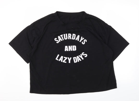 Preworn Womens Black   Cropped T-Shirt Size 4XL