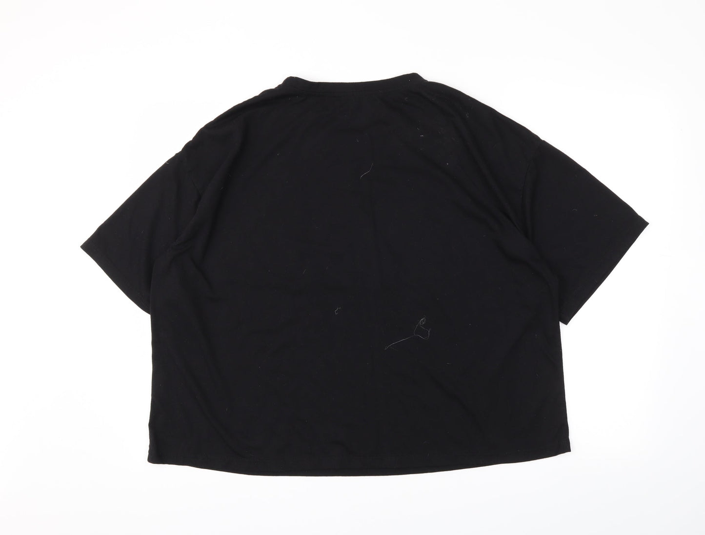 Preworn Womens Black   Cropped T-Shirt Size 4XL