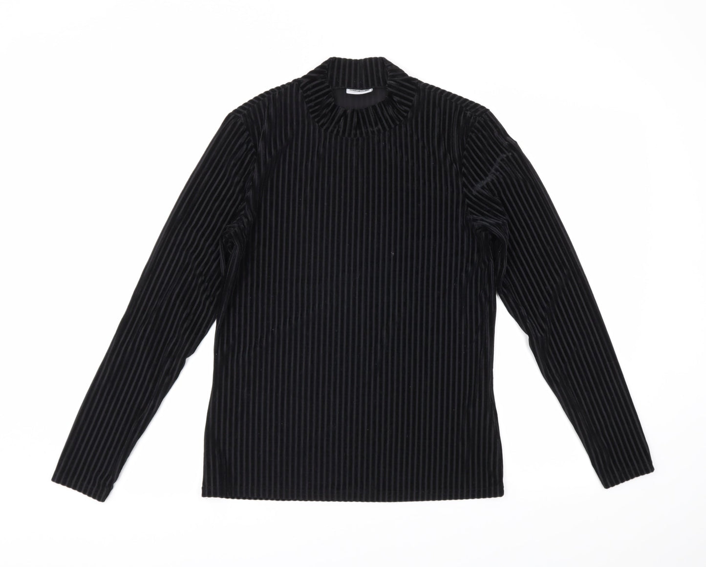 Noisy may Womens Black Striped  Basic Blouse Size L