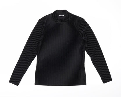 Preloved Noisy may Womens Black Striped  Basic Blouse Size L - Front