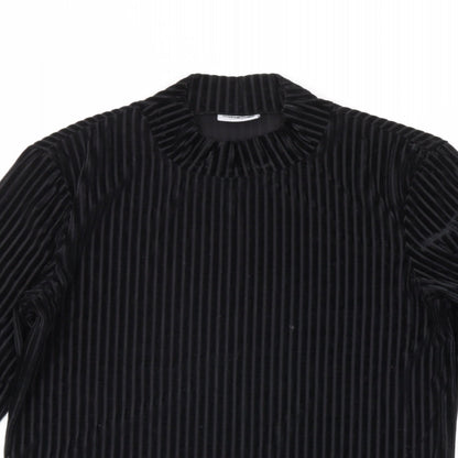 Preloved Noisy may Womens Black Striped  Basic Blouse Size L - Detail