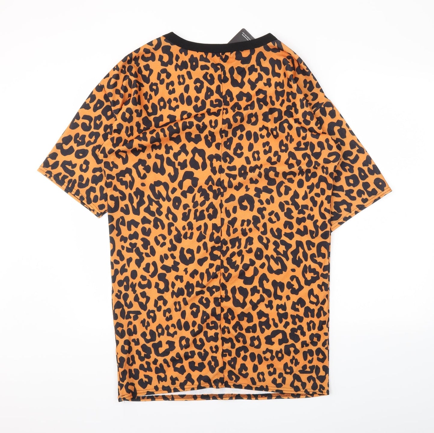 PRETTYLITTLETHING Womens Orange Animal Print  Basic T-Shirt Size M