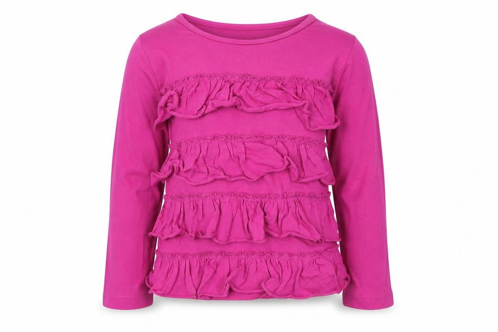 Fun Spirit Girls Purple   Basic T-Shirt Size 4 Years  - frill detail