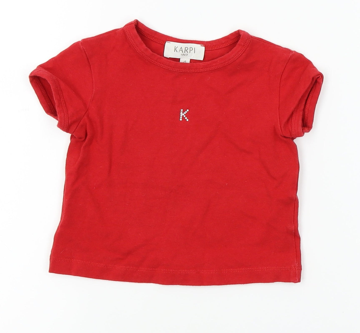 Karpi Girls Red   Basic T-Shirt Size 4 Years