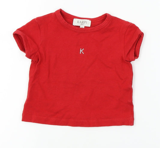 Karpi Girls Red   Basic T-Shirt Size 4 Years