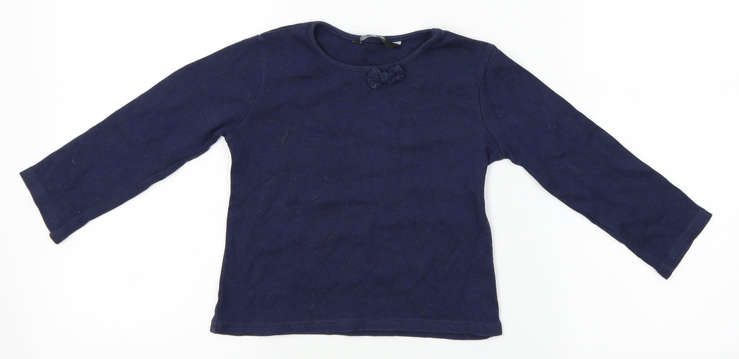 George Girls Black   Basic T-Shirt Size 2-3 Years