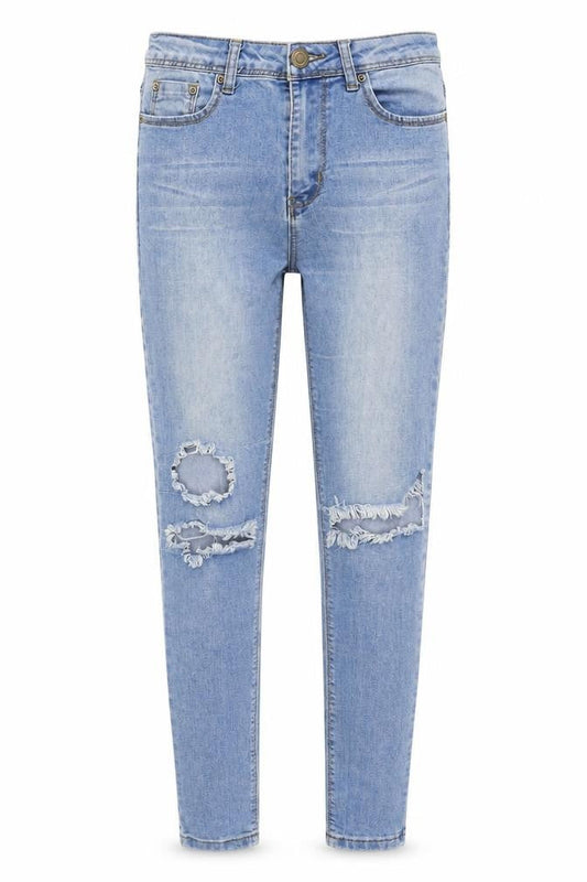 Boohoo Womens Blue  Denim Skinny Jeans Size 10 L28 in