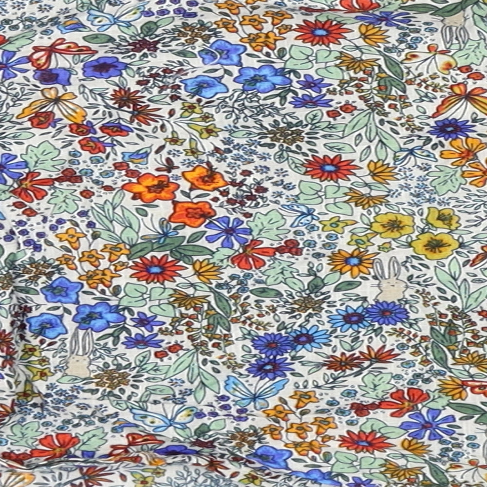 NEXT Girls Green Floral  Basic Blouse Size 2-3 Years