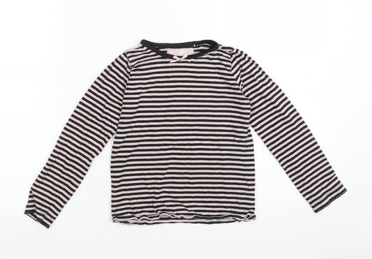 TU Girls Pink Striped  Basic T-Shirt Size 7 Years