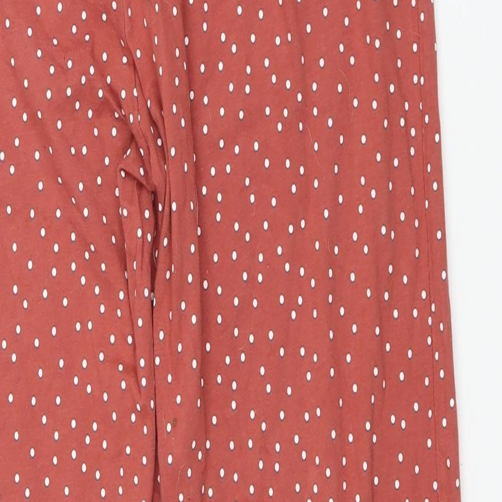 NEXT Womens Red Polka Dot  Trousers  Size S L27 in