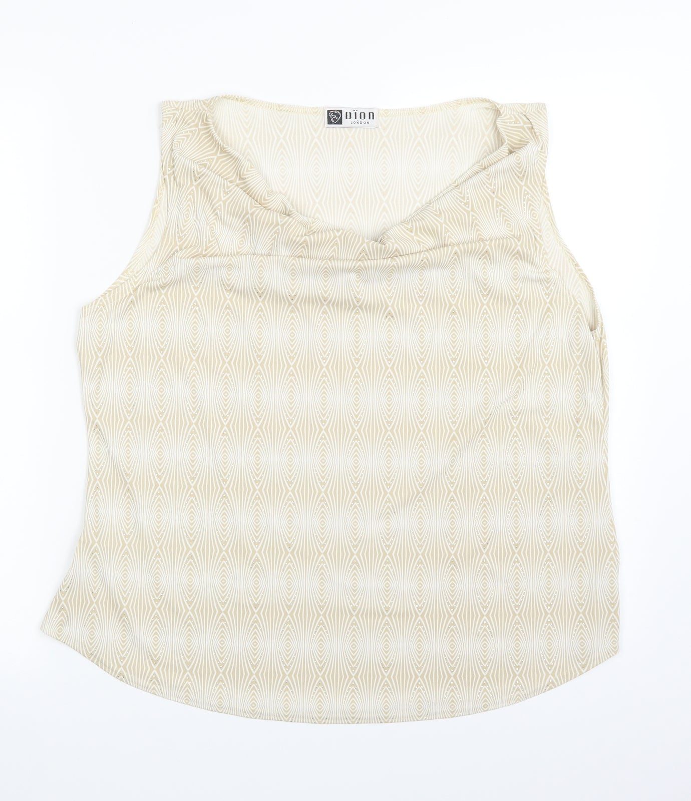 DION Womens Gold Geometric  Basic Tank Size XL