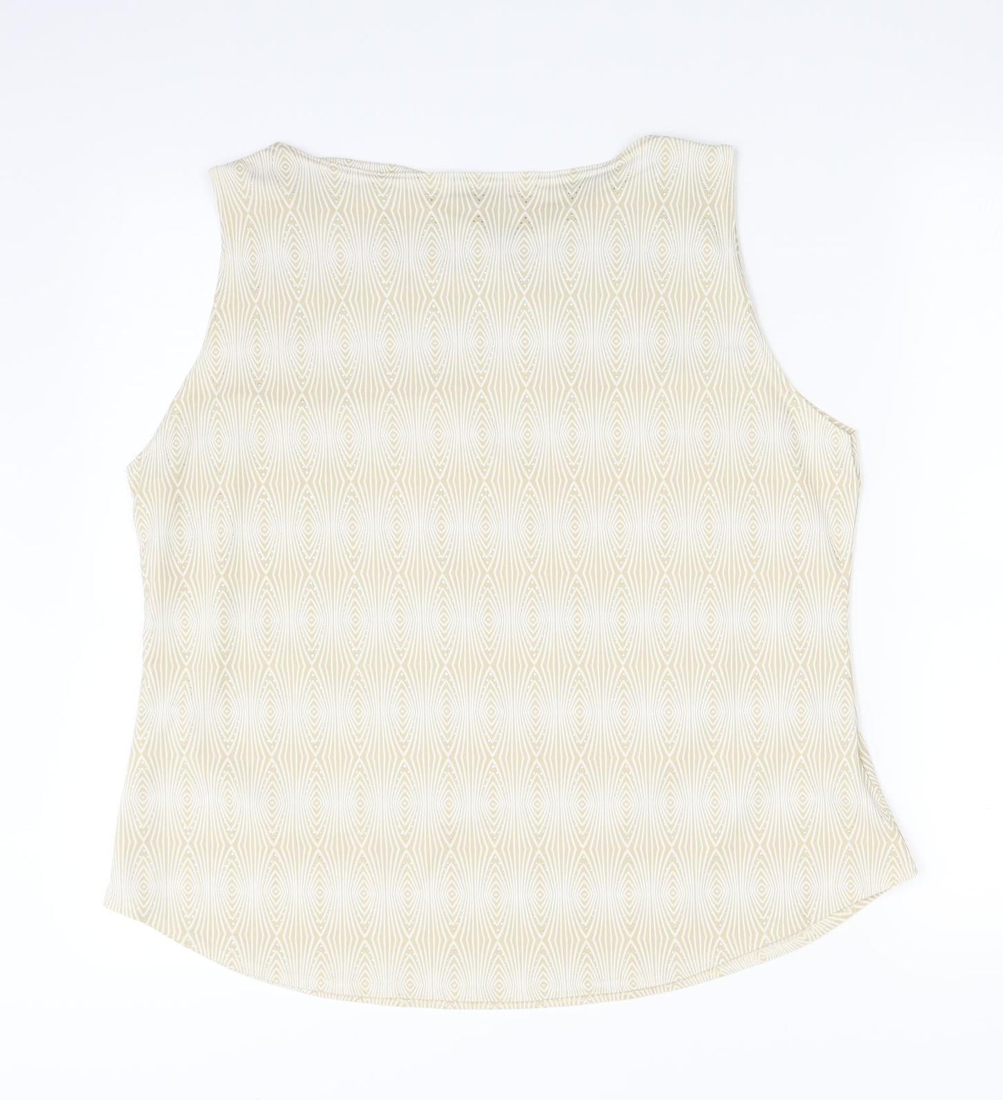 DION Womens Gold Geometric  Basic Tank Size XL